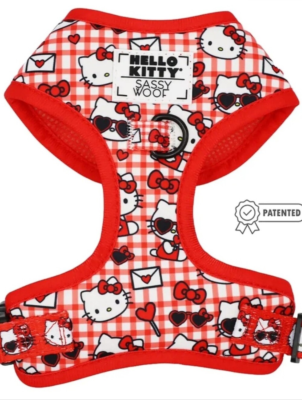 Sassy Woof Hello Kitty Red & White Padded Dog Harness